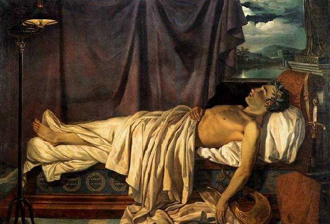 Lord Byron on his Death-bed, Joseph Denis Odevaere
